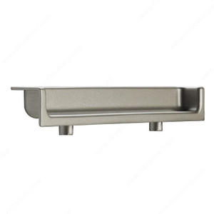 Contemporary Recessed Metal Pull - 2101, Center to Center 96 mm, Finish Matte Nickel, Length - Overall Dimensions 177 mm