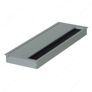 Rectangular Grommet with Brush, Drilling Dimensions - Width 105 mm, Drilling Dimensions - Length 315 mm, Finish Silver