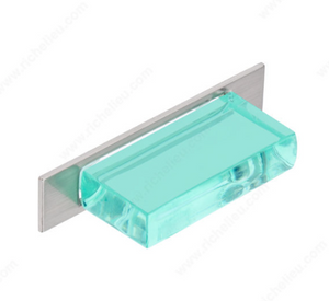 Contemporary Metal and Acrylic Pull - 2172, Finish Green / Brushed Nickel