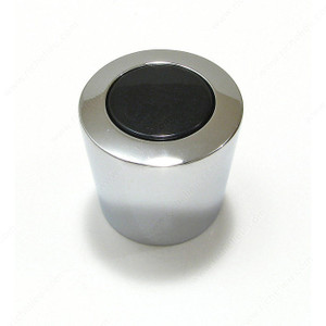 Contemporary Metal Knob - 217, Finish Chrome / Black Contemporary Metal Knob - 217, Finish Chrome / Black