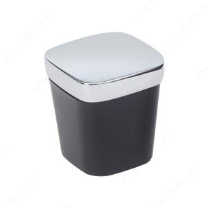 Contemporary Plastic knob - 2241, Finish Chrome / Black