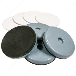 SUPER SLIDEX Gray Round Ultra-Sliding Glides, Diameter 1 7/8 in, Mounting Type Glide, Color / Finish Black / Gray