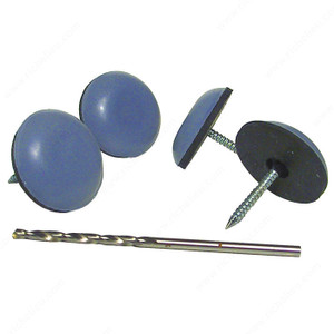 SUPER SLIDEX Gray Round Ultra-Sliding Glides, Diameter 7/8 in, Mounting Type Nail-on / Glide, Color / Finish Black / Gray PRO-PACK 2