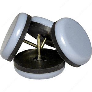 SUPER SLIDEX Gray Round Ultra-Sliding Glides, Diameter 1 1/4 in, Mounting Type Nail-on / Glide, Color / Finish Black / Gray, Pin Length 18.5 mm PRO-PACK 2 SUPER SLIDEX Gray Round Ultra-Sliding Glides, Diameter 1 1/4 in, Mounting Type Nail-on / Glide, Color / Finish Black / Gray, Pin Length 18.5 mm PRO-PACK 2