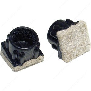 FUSION FELTAC Fused Felt on Insert Glides, Patented technology, Interior Dimensions Min. 17 mm, Shape Square / Angle PRO-PACK 5