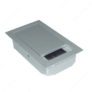 Rectangular Grommet with Brush, Finish Silver