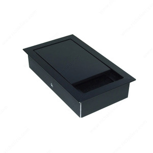 Rectangular Grommet with Brush, Finish Black
