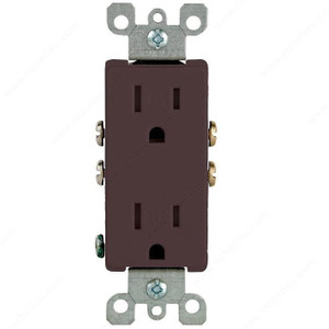 Decora Tamper-Resistant Receptacles, Finish Brown PRO-PACK 2