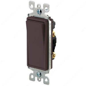 Decora Single-Pole Rocker Switch, Finish Brown PRO-PACK 2
