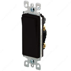 Decora Single-Pole Rocker Switch, Finish Black PRO-PACK 2