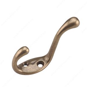 Utility Metal/Brass Hook - 235, Finish Antique Brass PRO-PACK 2