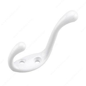 Utility Metal/Brass Hook - 235, Finish White PRO-PACK 2