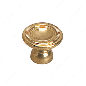 Traditional Brass Knob - 2440, Finish Brass, Diameter - Overall Dimensions 20 mm, Projection - Overall Dimensions 16 mm PRO-PACK 2