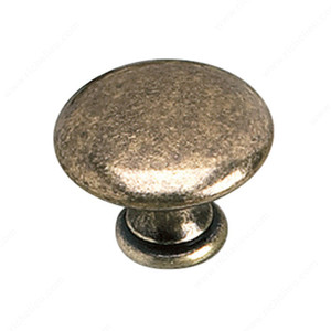 Traditional Brass Knob - 2449, Finish Burnished Brass, Diameter - Overall Dimensions 25 mm, Projection - Overall Dimensions 21 mm PRO-PACK 2