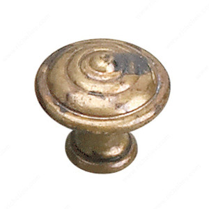 Traditional Brass Knob - 2449, Finish Oxidized Brass, Diameter - Overall Dimensions 25 mm PRO-PACK 3