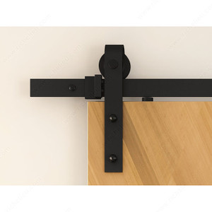 The Rustic Kit with Rail, Visible matte black steel hardware set, The Rustic Kit with Rail, Visible matte black steel hardware set,