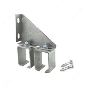 Double Adjustable Galvanized Steel Box Rail Bracket with Lag Screws for Wall Mounting, Easy to hang box track rails to the side of a building., Double Adjustable Galvanized Steel Box Rail Bracket with Lag Screws for Wall Mounting, Easy to hang box track rails to the side of a building.,