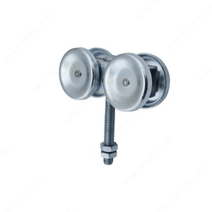 Double Axle Box Rail Hangers with Ball Bearings and Short Threaded Fixed Mounting Pin, Ball bearing wheels, Double Axle Box Rail Hangers with Ball Bearings and Short Threaded Fixed Mounting Pin, Ball bearing wheels,