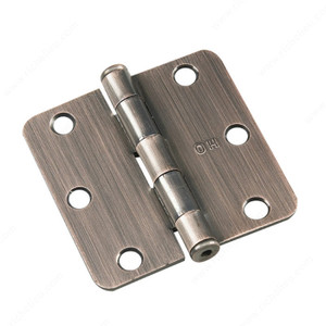 3 Full Mortise Butt Hinge - 1/4 Radius, Color/Finish Brushed Antique Copper PRO-PACK 2