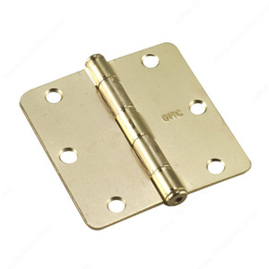 3-1/2 Full Mortise Butt Hinge - 1/4 Radius, Color/Finish Brass