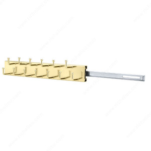 Decorative Square Tie Rack, Depth 12 in, Depth 11 1/4 in, Finish Brass
