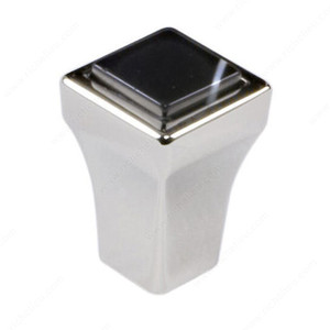 Precious Materials Collection Knob - 30241, Precious stone, Finish Polished Nickel / Black, Material Metal / Onyx Precious Materials Collection Knob - 30241, Precious stone, Finish Polished Nickel / Black, Material Metal / Onyx