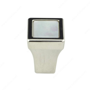 Precious Materials Collection Knob - 30241, Precious stone, Finish Polished Nickel / Pearl, Material Metal / Pearl Precious Materials Collection Knob - 30241, Precious stone, Finish Polished Nickel / Pearl, Material Metal / Pearl