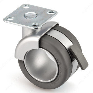 Office Furniture Design Caster, Design: Adriano, Fastening Type Swivel with Brake, Mounting Type Plate, Mounting Plate Dimension 47 mm x 47 mm, Finish Metalic Grey and Matte Grey Office Furniture Design Caster, Design: Adriano, Fastening Type Swivel with Brake, Mounting Type Plate, Mounting Plate Dimension 47 mm x 47 mm, Finish Metalic Grey and Matte Grey