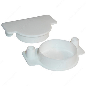 Cover Plug for Hinge Hole, Finish White PRO-PACK 25