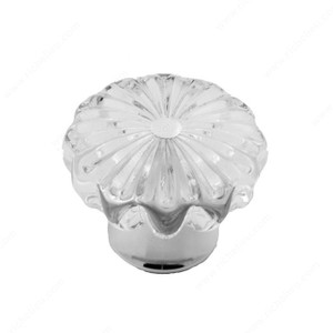 Cabinet Knob 331, Finish Clear / Chrome, Diameter - Overall Dimensions 1 1/8 in, Projection - Overall Dimensions 1 1/8 in
