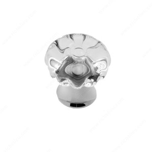 Cabinet Knob 332, Finish Clear / Chrome, Diameter - Overall Dimensions 1 1/8 in Cabinet Knob 332, Finish Clear / Chrome, Diameter - Overall Dimensions 1 1/8 in
