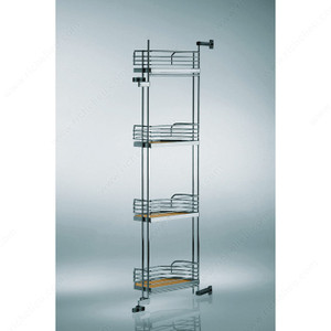 Arena Door Baskets for Tandem Depot System, Width Min. 412 mm, Height Min. 1 700 mm, Finish Chrome / Maple, Height 1 670 mm Arena Door Baskets for Tandem Depot System, Width Min. 412 mm, Height Min. 1 700 mm, Finish Chrome / Maple, Height 1 670 mm
