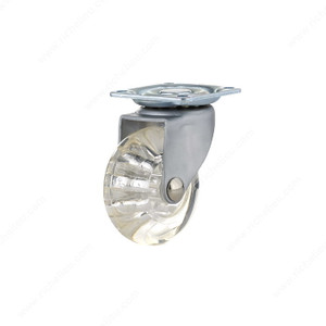 Contemporary Clear Furniture Caster, Caster for indoor use that combines design and functionality., Total Height 65 mm, Fastening Type Swivel Without Brake