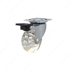 Contemporary Clear Furniture Caster, Caster for indoor use that combines design and functionality., Total Height 65 mm, Fastening Type Swivel with Brake, Mounting Plate Dimension 42 x 42 mm Contemporary Clear Furniture Caster, Caster for indoor use that combines design and functionality., Total Height 65 mm, Fastening Type Swivel with Brake, Mounting Plate Dimension 42 x 42 mm
