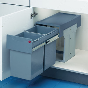 Plastic Sliding Wastebin, Width Min. 273 mm, Depth Min. 485 mm, Height Min. 405 mm, Bin Capacity 2 x 15 liters Plastic Sliding Wastebin, Width Min. 273 mm, Depth Min. 485 mm, Height Min. 405 mm, Bin Capacity 2 x 15 liters
