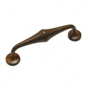 Traditional Cast Iron Pull - 3741, Center to Center 128 mm, Finish Rust, Projection - Overall Dimensions 43 mm Traditional Cast Iron Pull - 3741, Center to Center 128 mm, Finish Rust, Projection - Overall Dimensions 43 mm