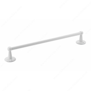Towel Bar - Euro Collection, Length - Overall Dimensions 503 mm, Finish White, Center-to-Center 444 mm Towel Bar - Euro Collection, Length - Overall Dimensions 503 mm, Finish White, Center-to-Center 444 mm