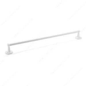Towel Bar - Euro Collection, Length - Overall Dimensions 659 mm, Finish White, Center-to-Center 600 mm Towel Bar - Euro Collection, Length - Overall Dimensions 659 mm, Finish White, Center-to-Center 600 mm