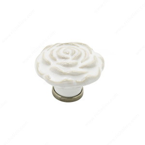 Porcelain Knob - 4108, Finish White