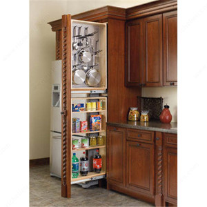 Tall Filler Pull-Out with Magnetic Stainless Steel Pegboard Panel, Height 38 1/2 in, Opening Right