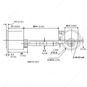 Single Cylinder for Deadbolt - 4400, Finish PVD Brushed Nickel Single Cylinder for Deadbolt - 4400, Finish PVD Brushed Nickel