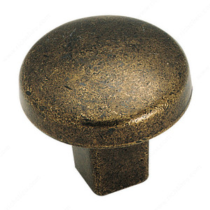 Eclectic Zinc Knob - 4425, Finish Rustic Brass Eclectic Zinc Knob - 4425, Finish Rustic Brass