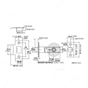 Privacy Latch for Lever, 2-3/8 - 4543, Finish Polished Nickel Privacy Latch for Lever, 2-3/8 - 4543, Finish Polished Nickel