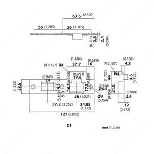 Strike Combination, Left, C1 - 4590, Finish PVD Polished Nickel