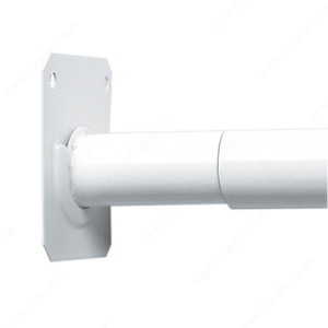 Adjustable Hanging Rods - White, Minimum Length 48 in, Maximum Length 72 in, Material Steel