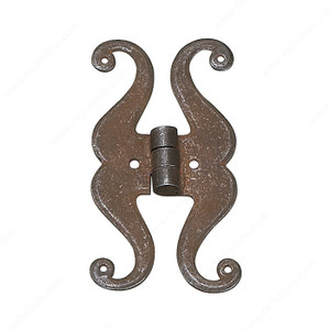 Forged Iron Rustic Hinge, Width - Overall Dimensions 55 mm, Height - Overall Dimensions 100 mm