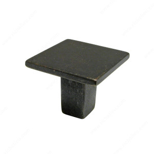 Contemporary Metal Knob - 494, Finish Matte Black Iron