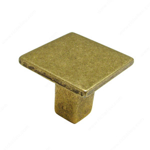 Contemporary Metal Knob - 494, Finish Burnished Brass
