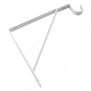 Shelf and Rod Support - White, Rod Diameter 1 5/8 in, Material Metal, Height - Overall Dimensions 10 in, Depth 12 to 14 in PRO-PACK 2