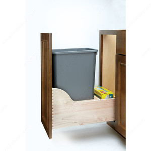 Single Bin Recycling Center, Total Capacity 50 qt, Width 12 1/8 in, Depth 22 3/4 in, Height 23 1/8 in Single Bin Recycling Center, Total Capacity 50 qt, Width 12 1/8 in, Depth 22 3/4 in, Height 23 1/8 in